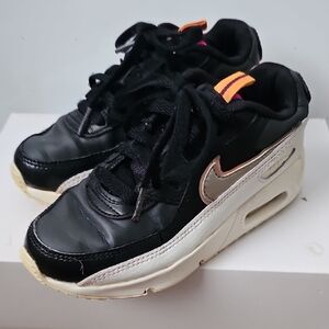 Nike Kids Black and Cream Sneakers